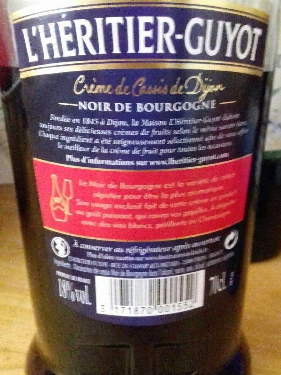 L’Héritier -Guyot Crème de Cassis de Dijon Noir de Bourgogne packshot