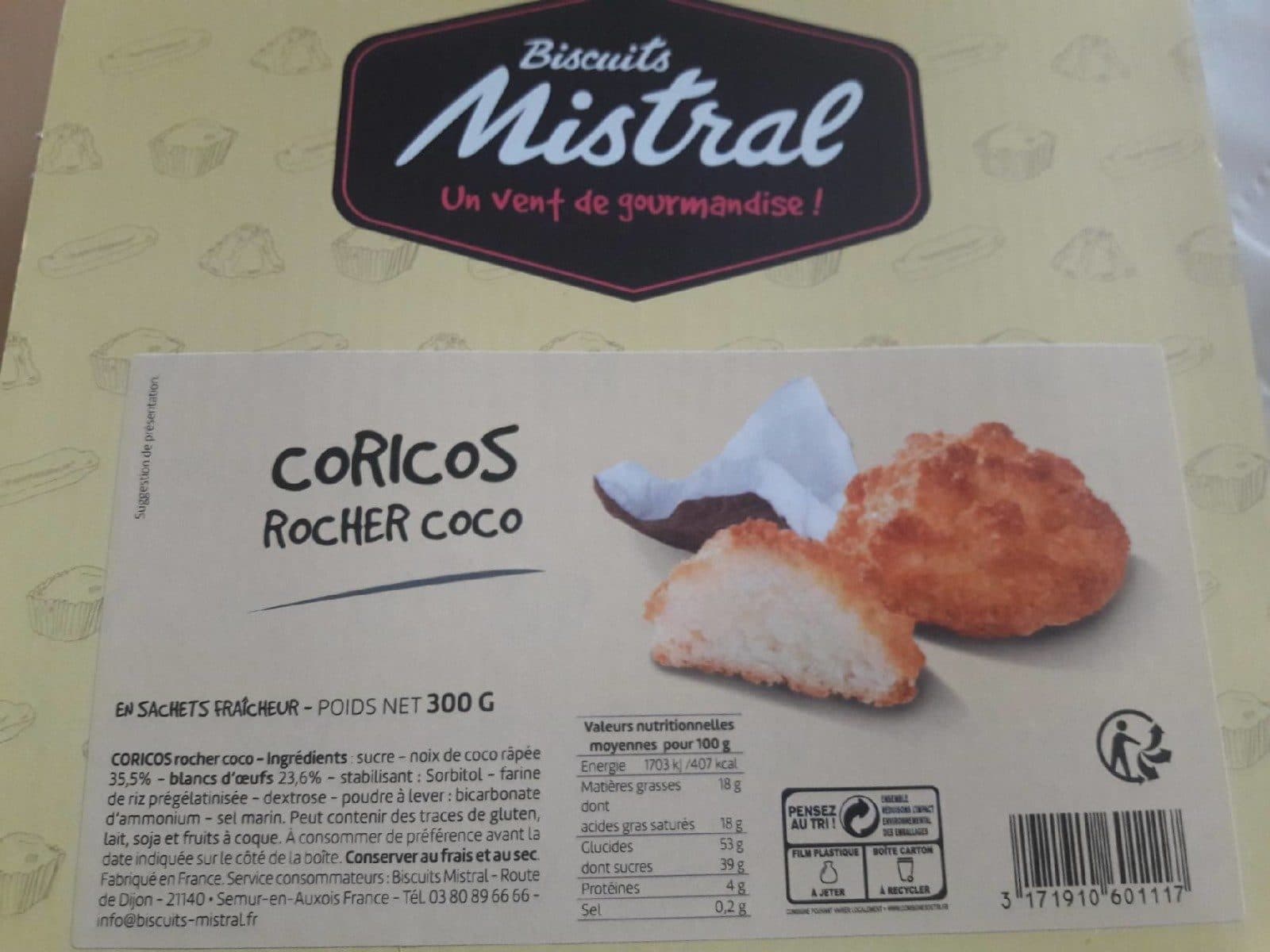 Biscuits mistral Coricos, rocher coco packshot