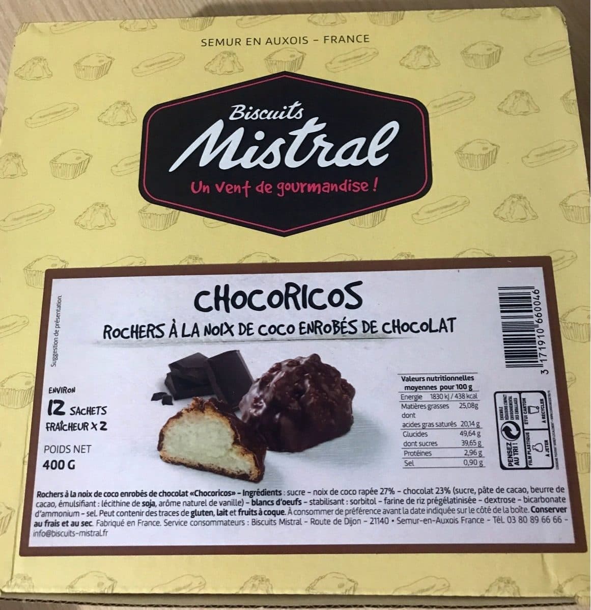 Biscuits Mistral Chocoricos packshot