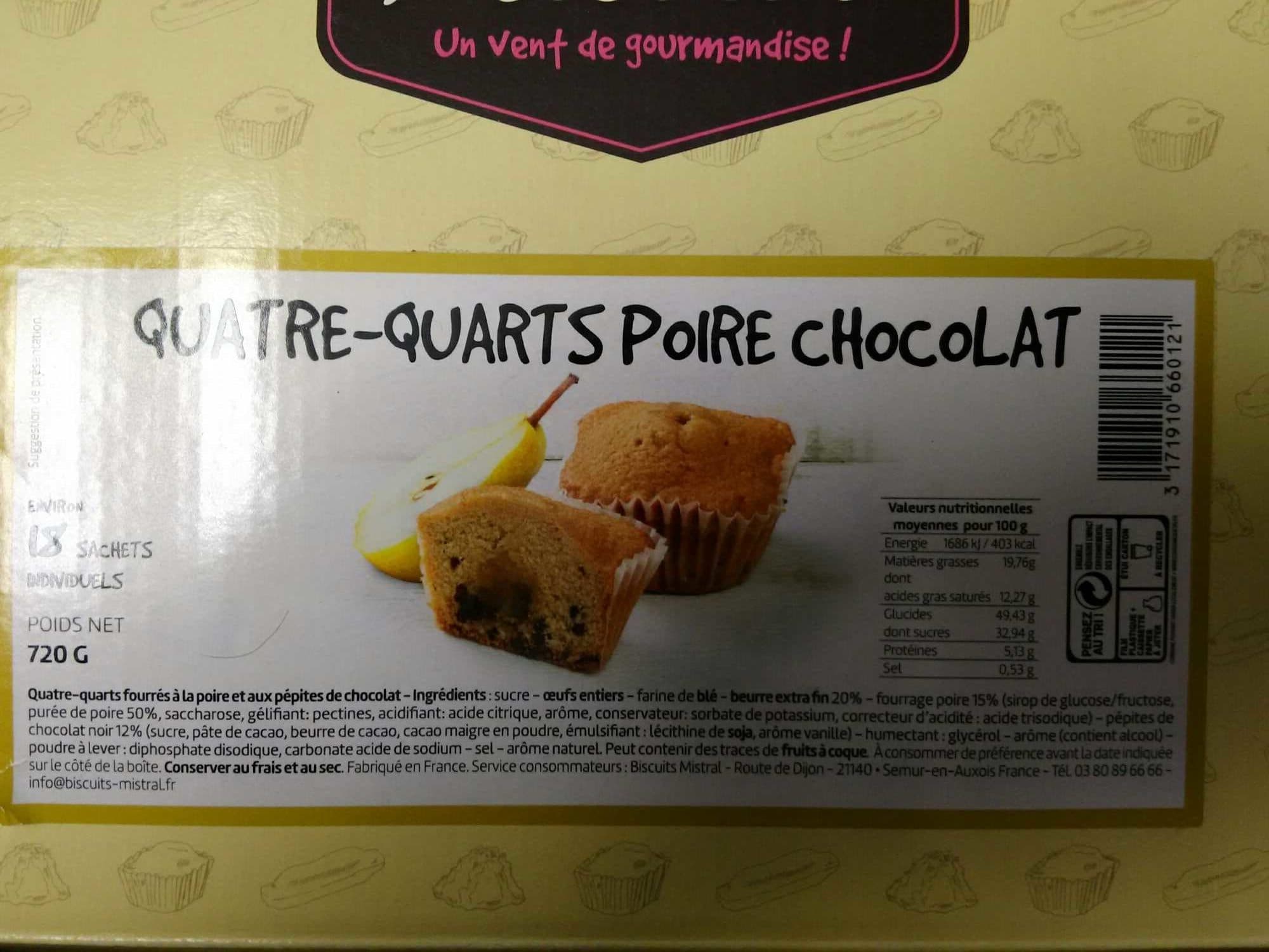 Biscuits Mistral Quatre-Quarts Poire Chocolat packshot