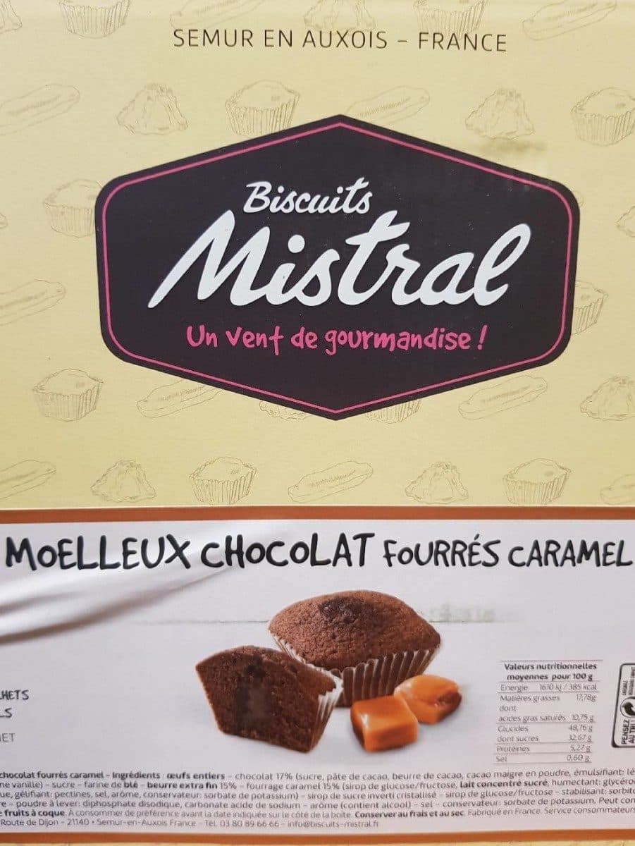 Biscuits Mistral Moelleux chocolat fourrés caramel packshot