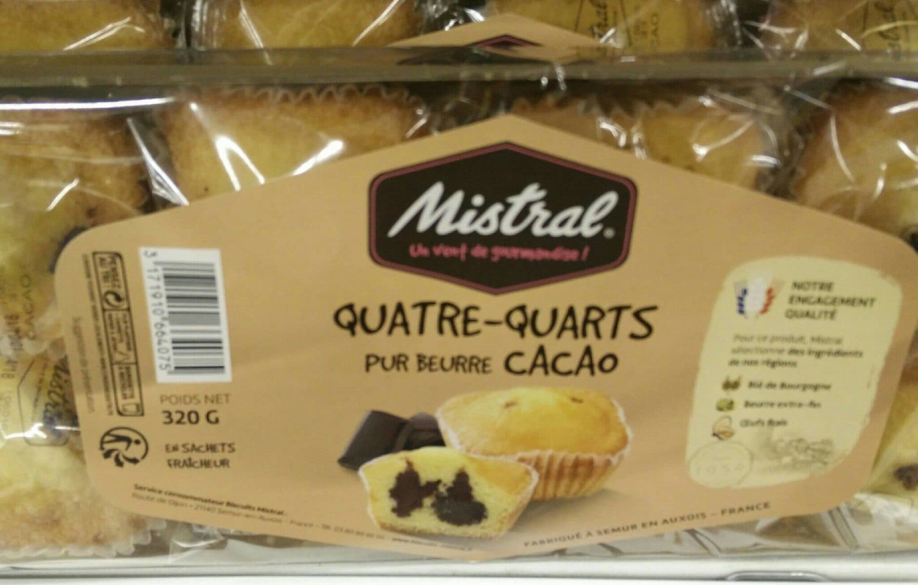 Biscuits Mistral Quatre Quarts Pur Beurre Cacao packshot