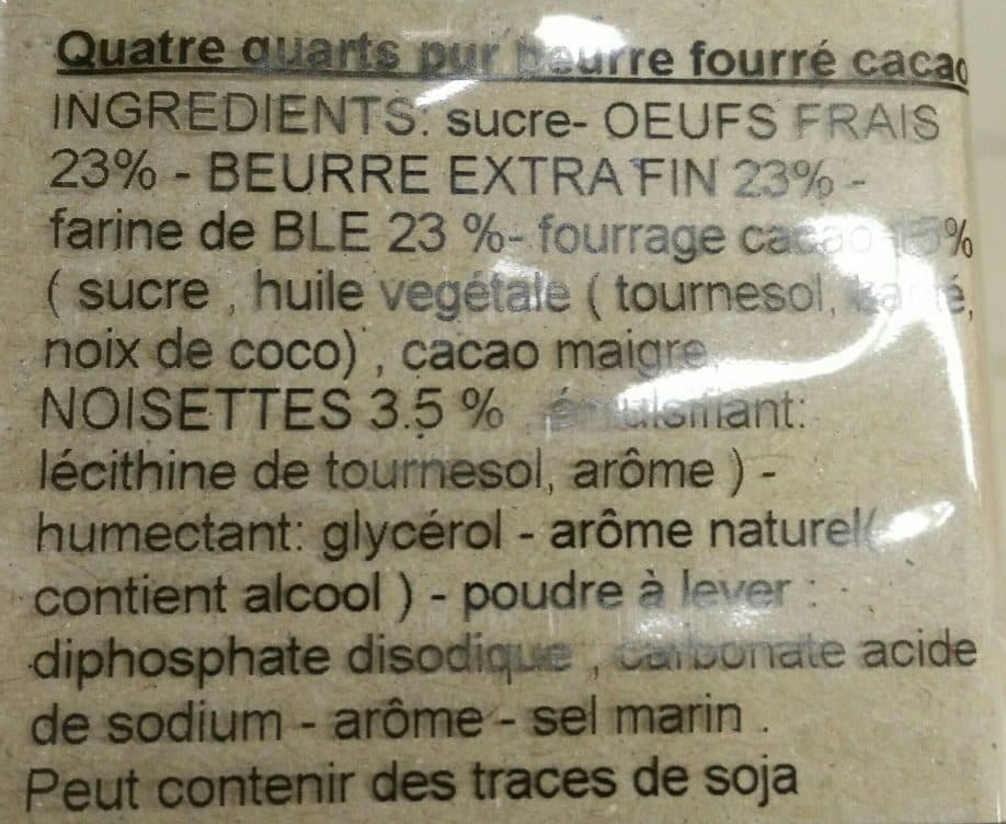 Biscuits Mistral Quatre Quarts Pur Beurre Cacao packshot