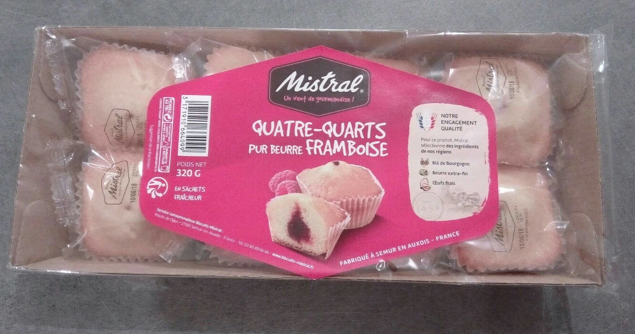 Biscuits Mistral Quatre-Quarts pur beurre framboise packshot