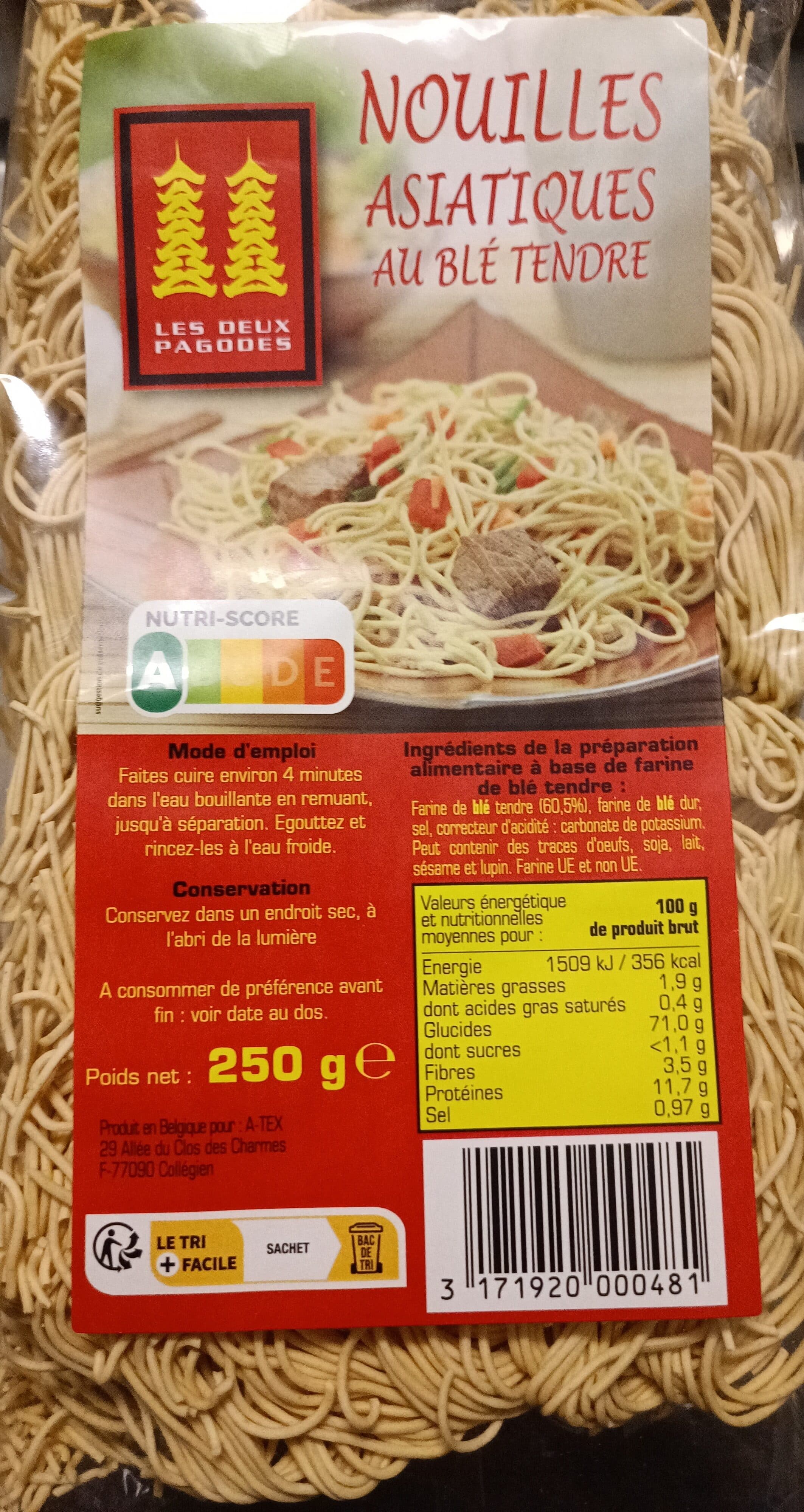 Les Deux Pagodes Nouilles asiatiques au blé tendre packshot