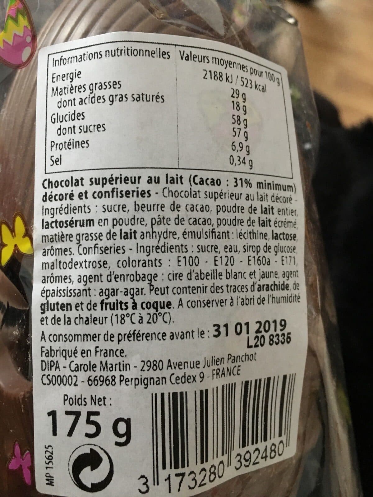 Open Food Facts Chocolat supérieur au lait packshot