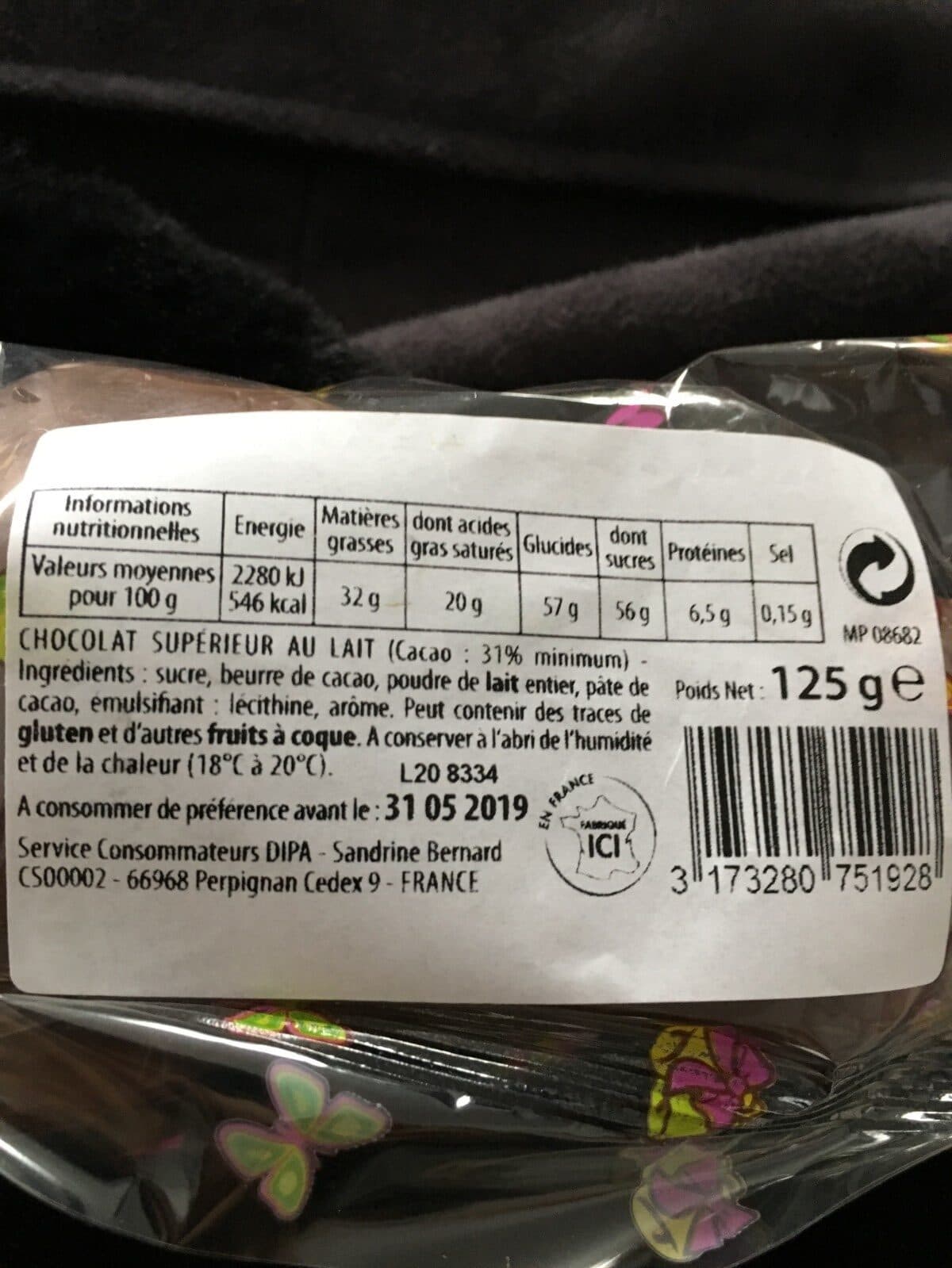 Open Food Facts Chocolat supérieur au lait packshot