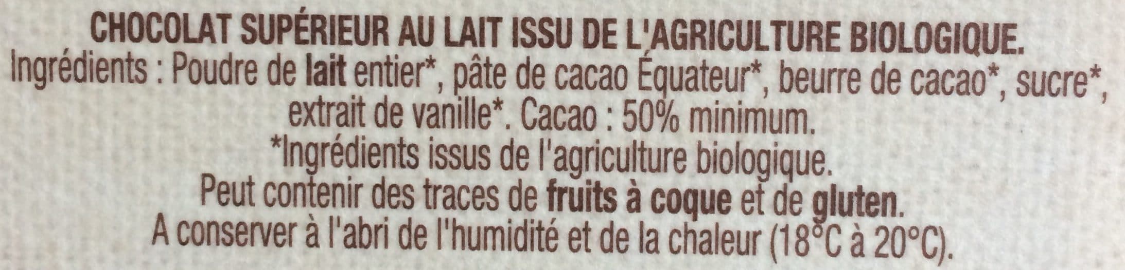 Cémoi Grands crus cacao : Lait 50% Cacao Équateur packshot