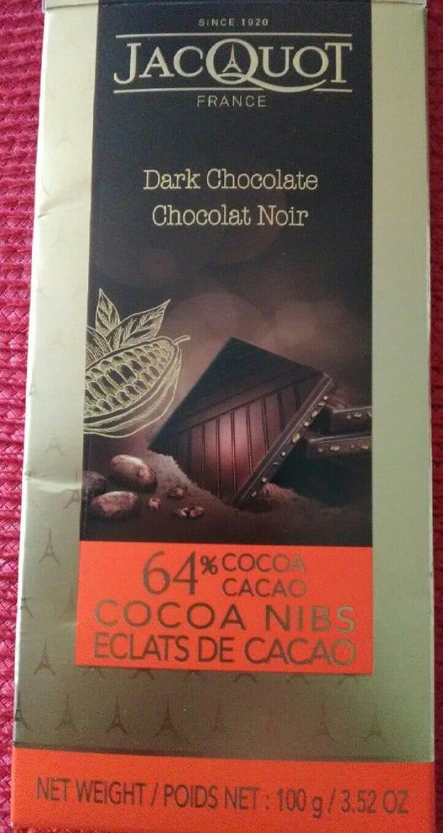 Jacquot Chocolat noir 64% éclats de cacao packshot
