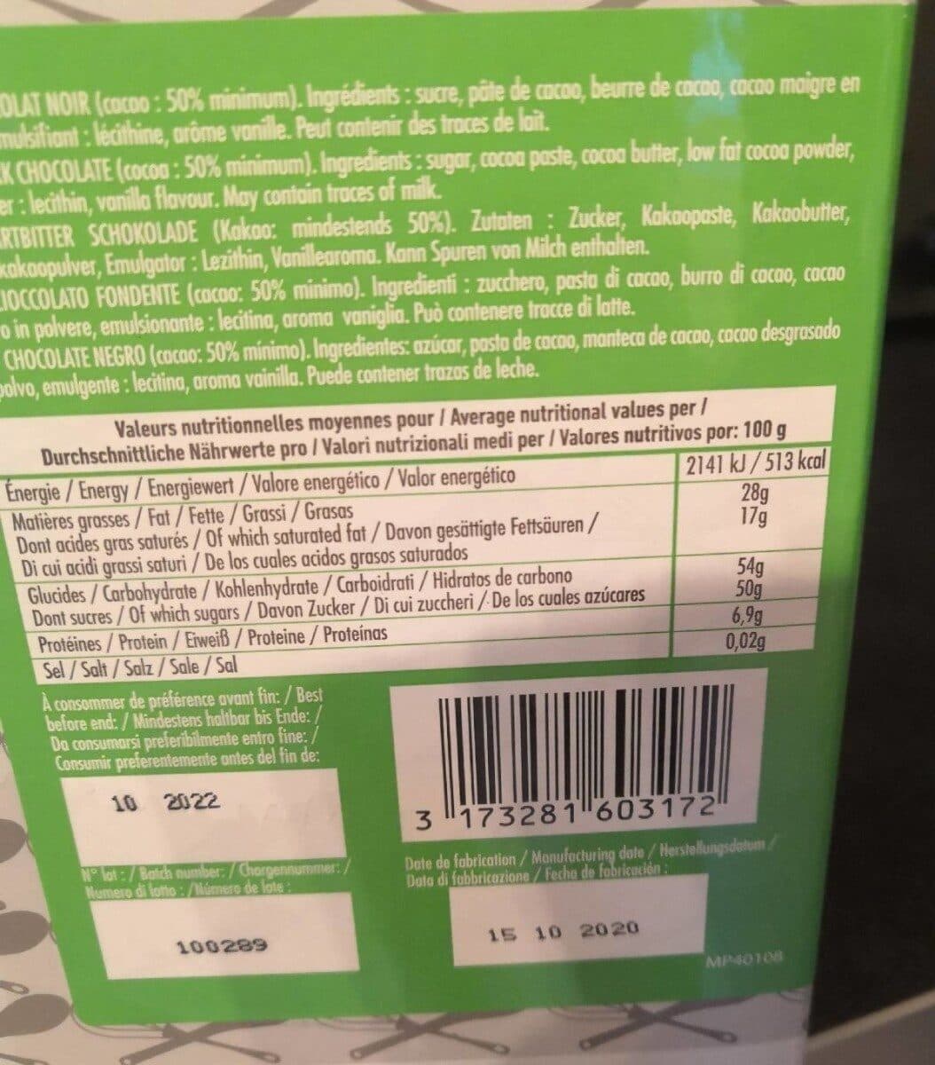 Cémoi Chocolat noir 50% packshot