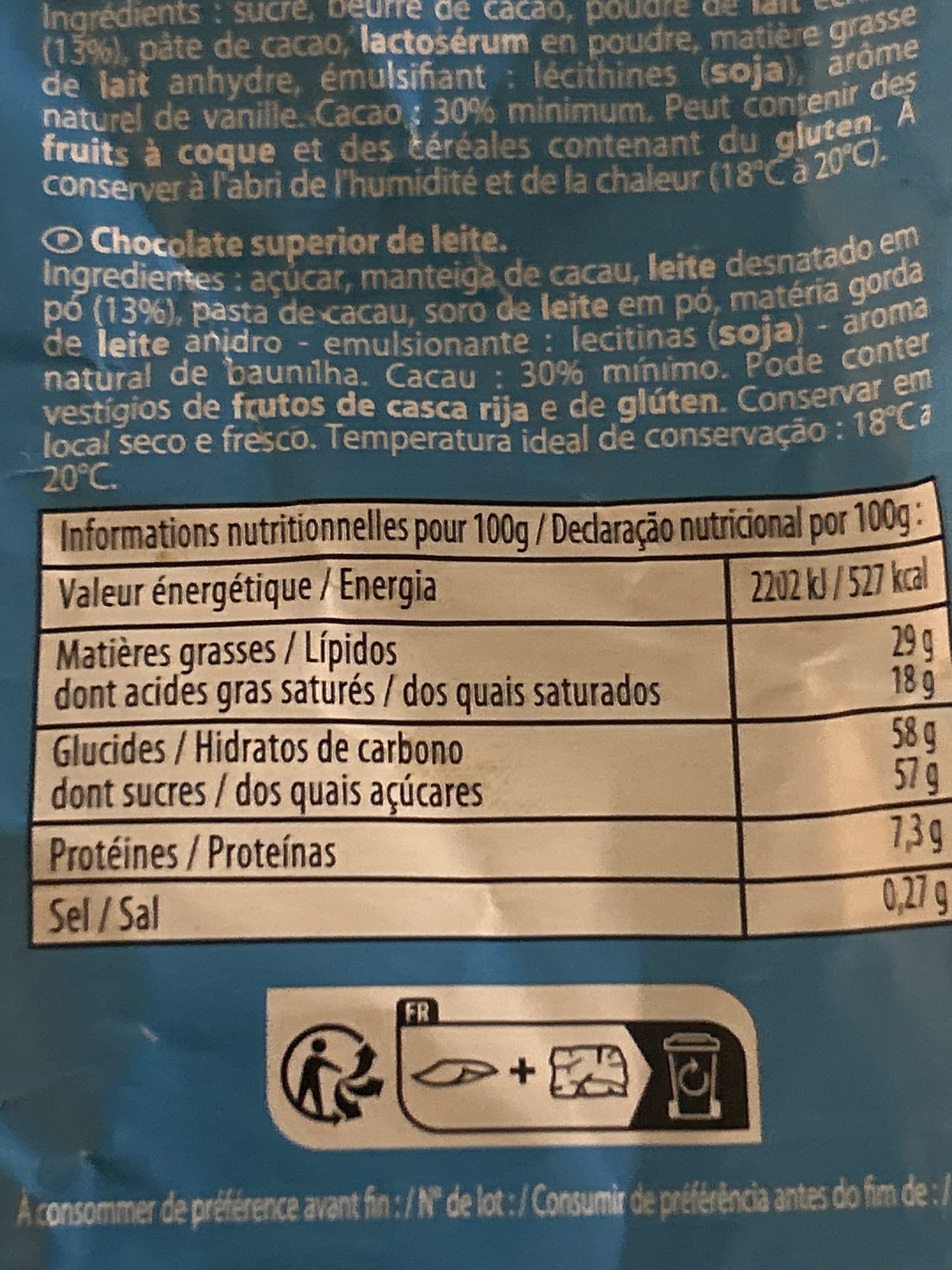 Open Food Facts Chocolat Lait packshot