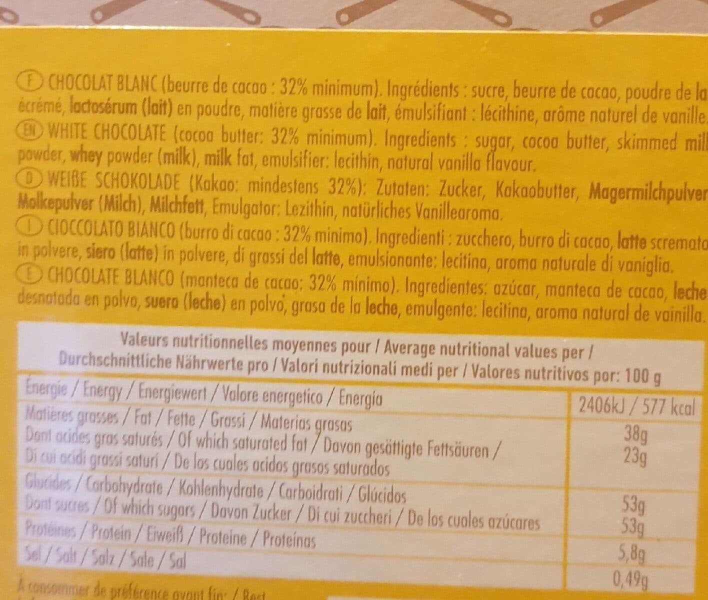 Cémoi Chocolat blanc caramélisé packshot