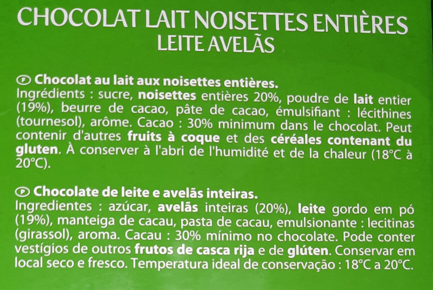prado Tablette De Chocolat Noisettes packshot