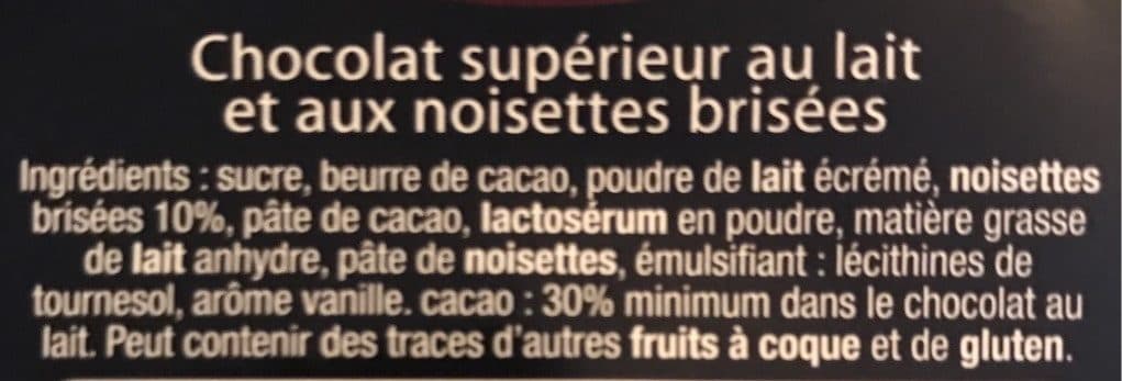 Cémoi Chocolat lait & éclats de noisettes packshot