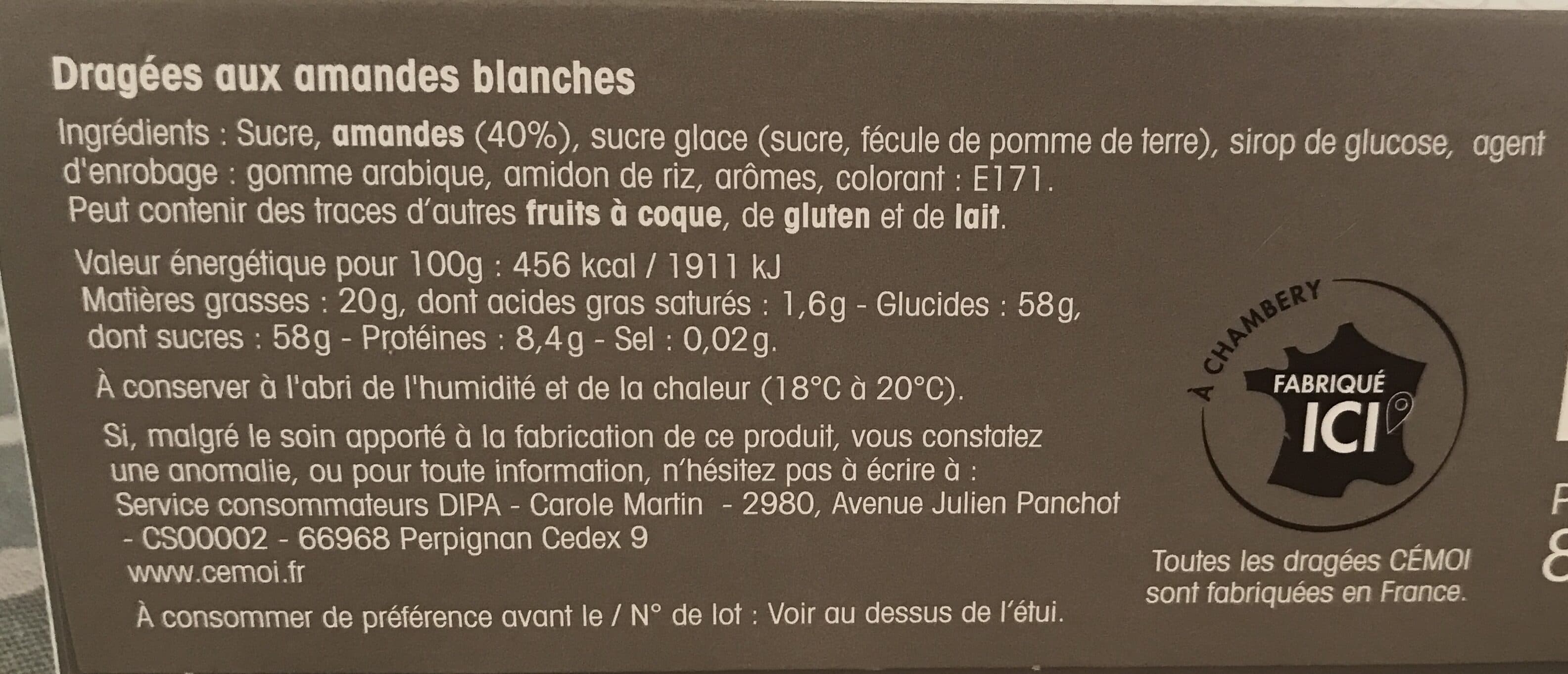 Cémoi Dragées amandes packshot
