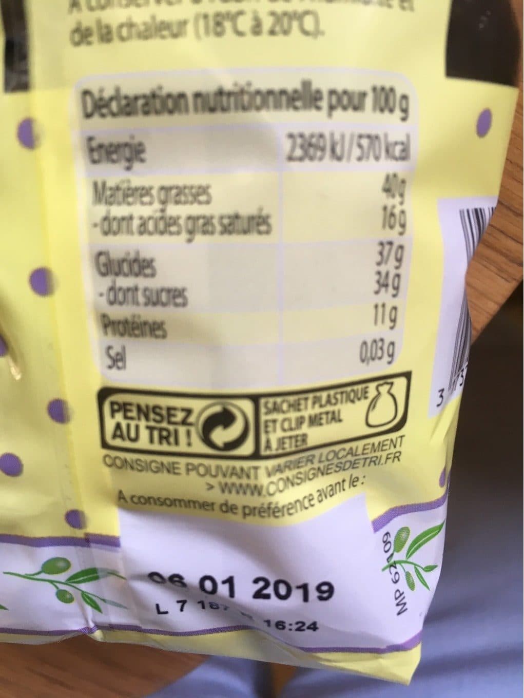 Lidl Olivettes aux amandes packshot
