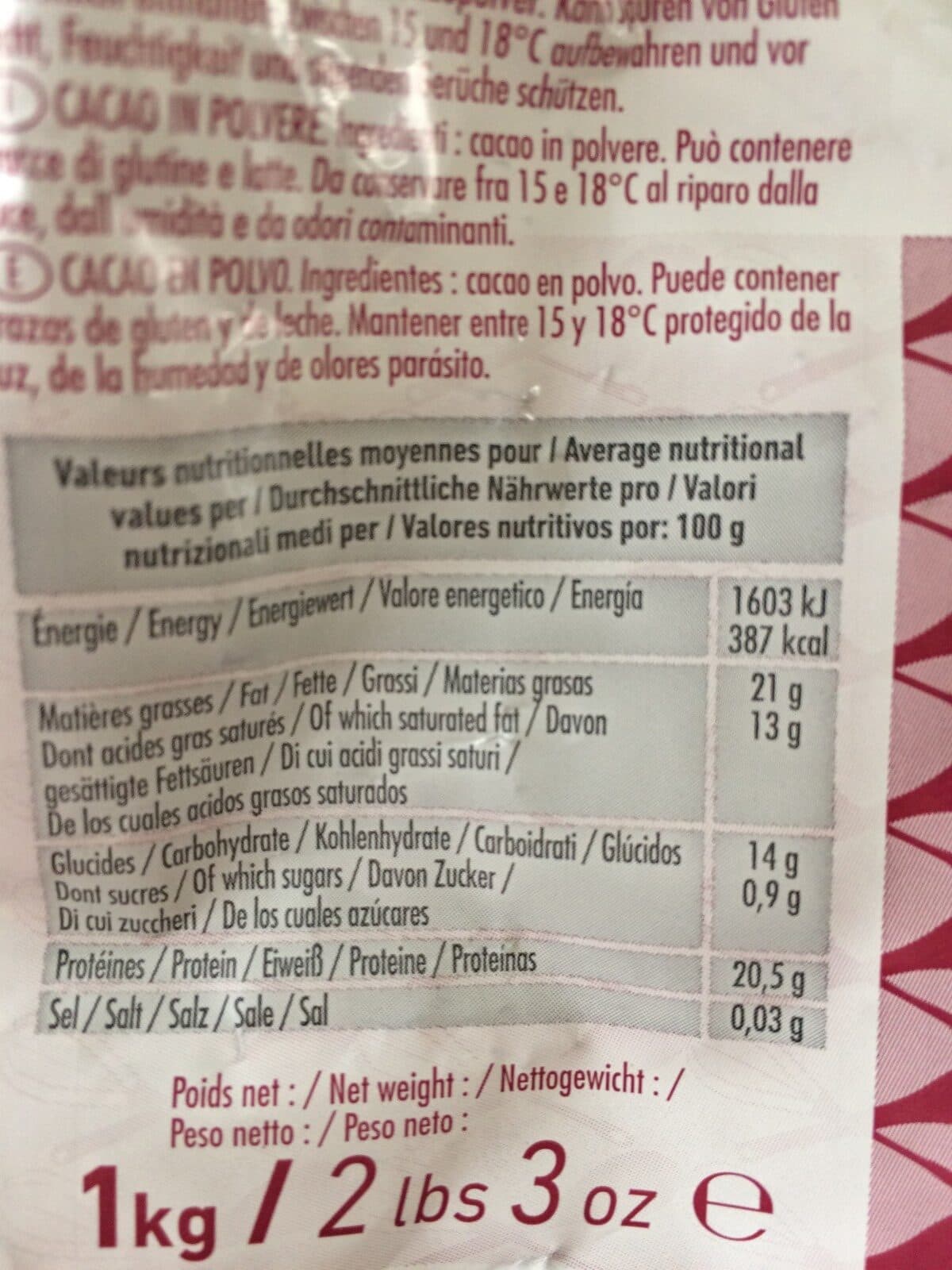 Open Food Facts Cacao Pur packshot