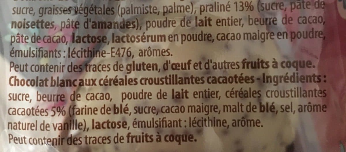 Cémoi Chocolat Blanc et Céréales packshot