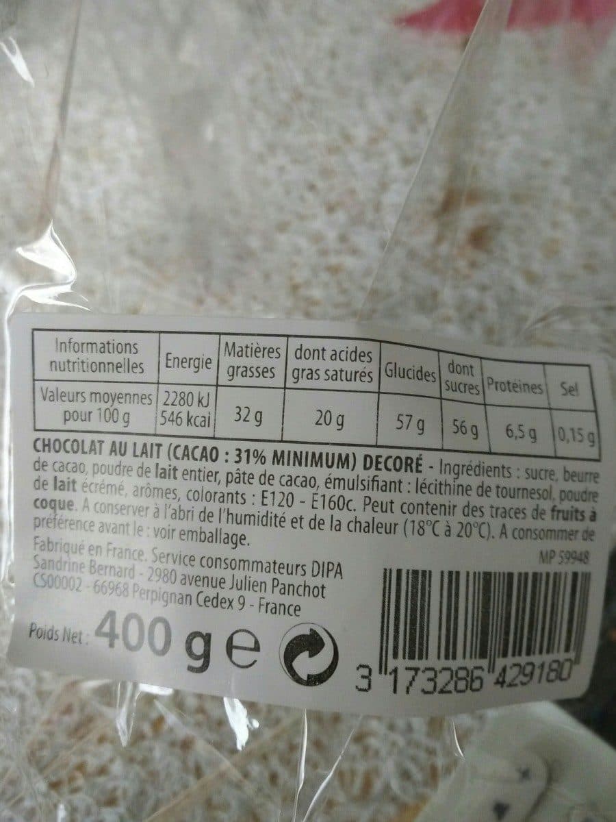 Open Food Facts Chocolat au lait packshot