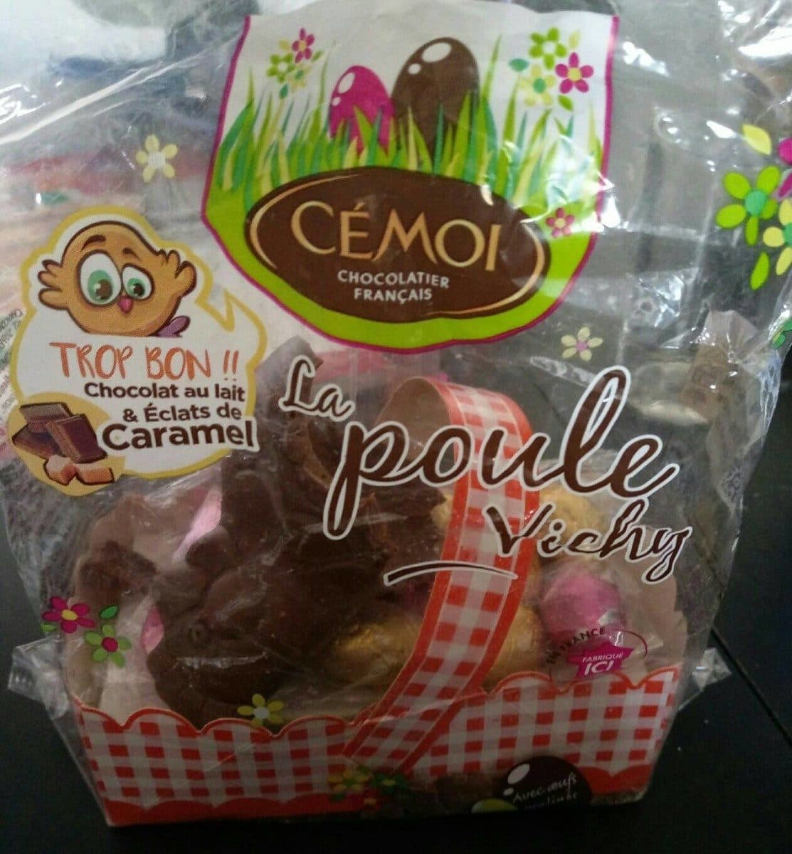 Cemoi La Poule Vichy chocolat au lait caramel avec œufs pralinés packshot