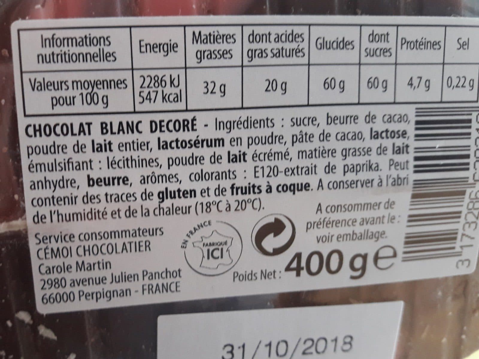 Cémoi Chocolatier francais packshot