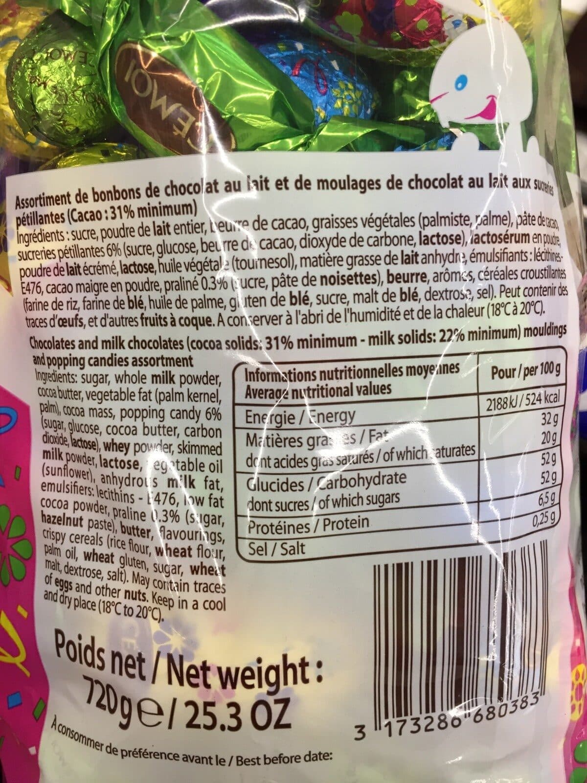 Open Food Facts Oeufs de Pâques au Lait packshot