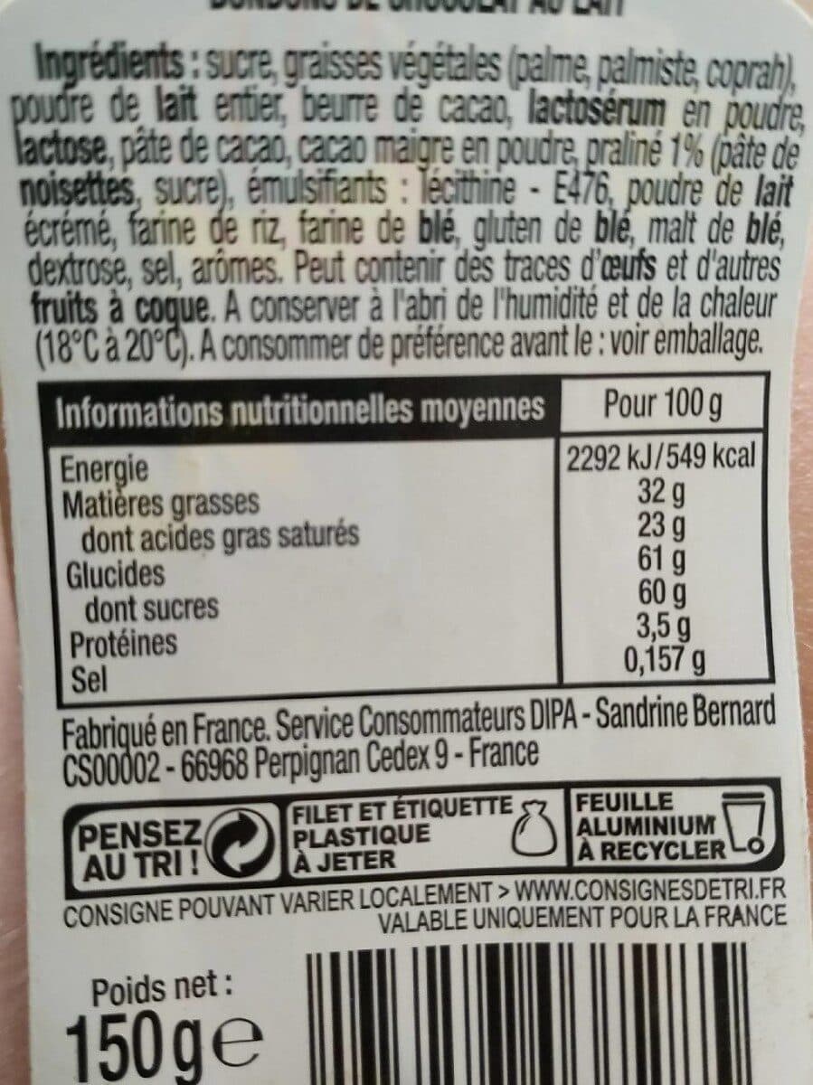 Jacquot Bonbons de Chocolat au Lait packshot