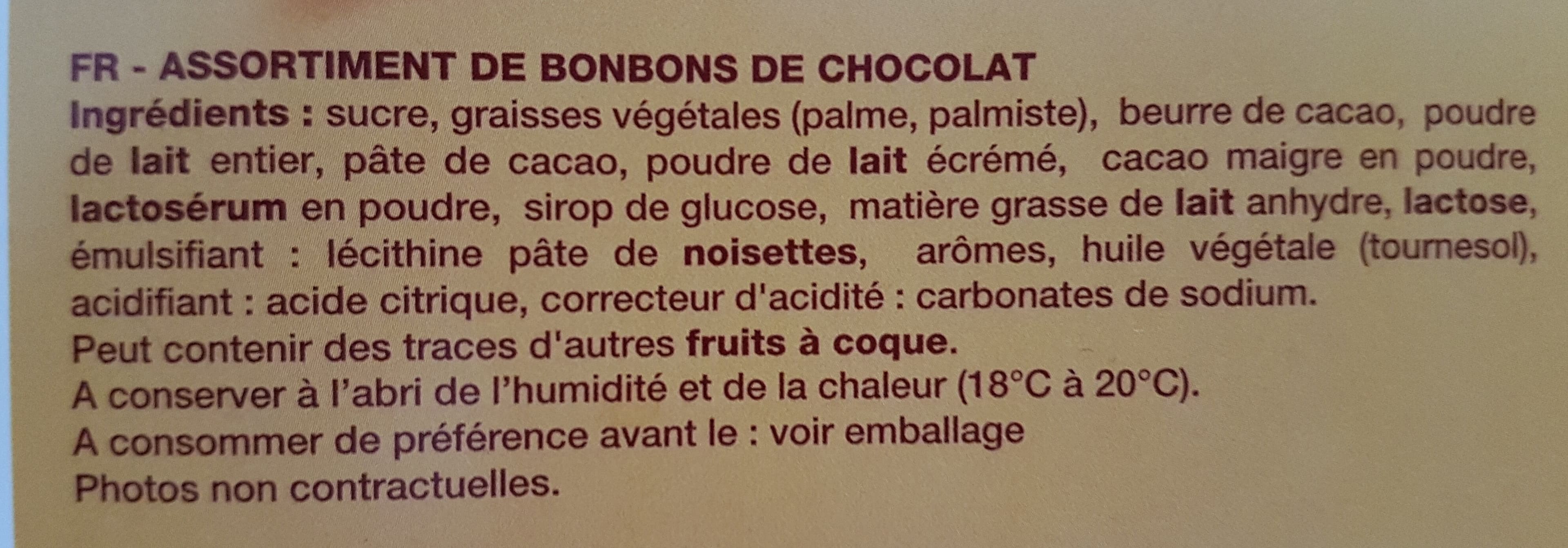 Jacquot Assortiment bonbons de chocolat sans alcool packshot
