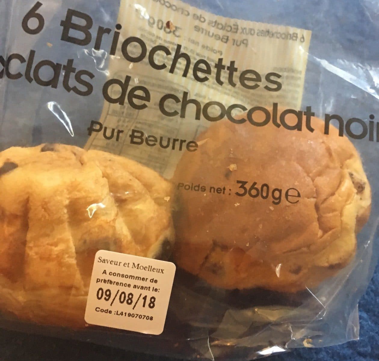 Open Food Facts 6 Briochettes Éclats de Chocolat Noir Pur Beurre packshot