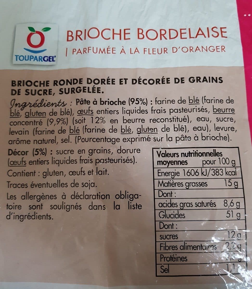 Toupargel Brioche Bordelaise packshot