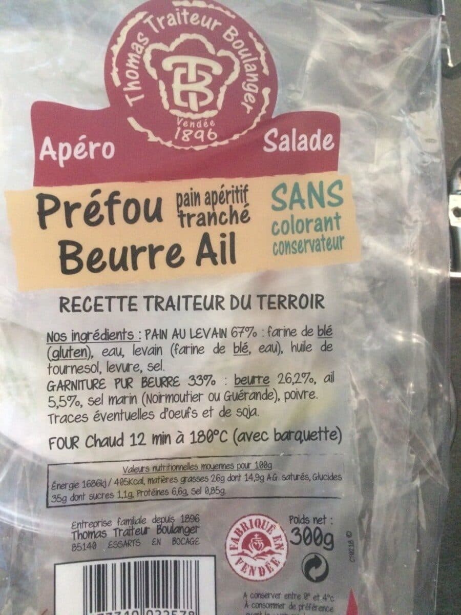 Open Food Facts Prefou Beurre Ail packshot