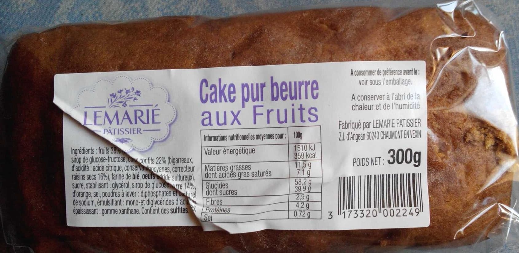Lemarié Pâtissier Cake pur beurre aux fruits packshot
