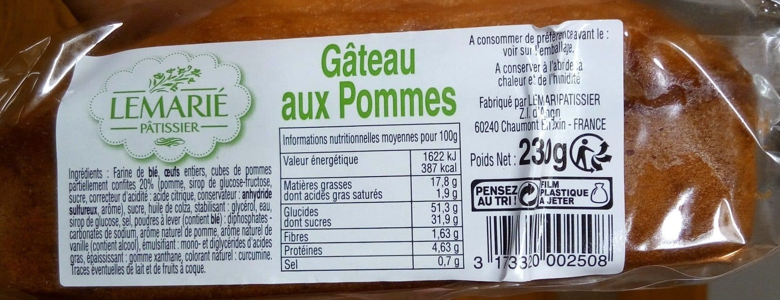 Lemarie Pâtissier Gâteau aux Pommes packshot