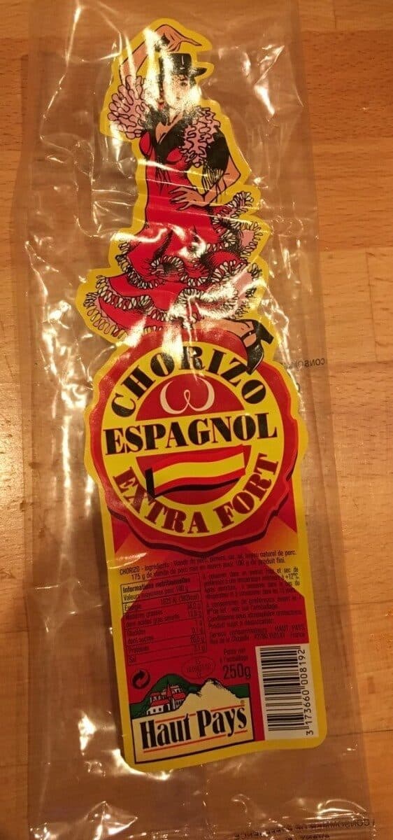 Open Food Facts chorizo espagnol extra fort packshot