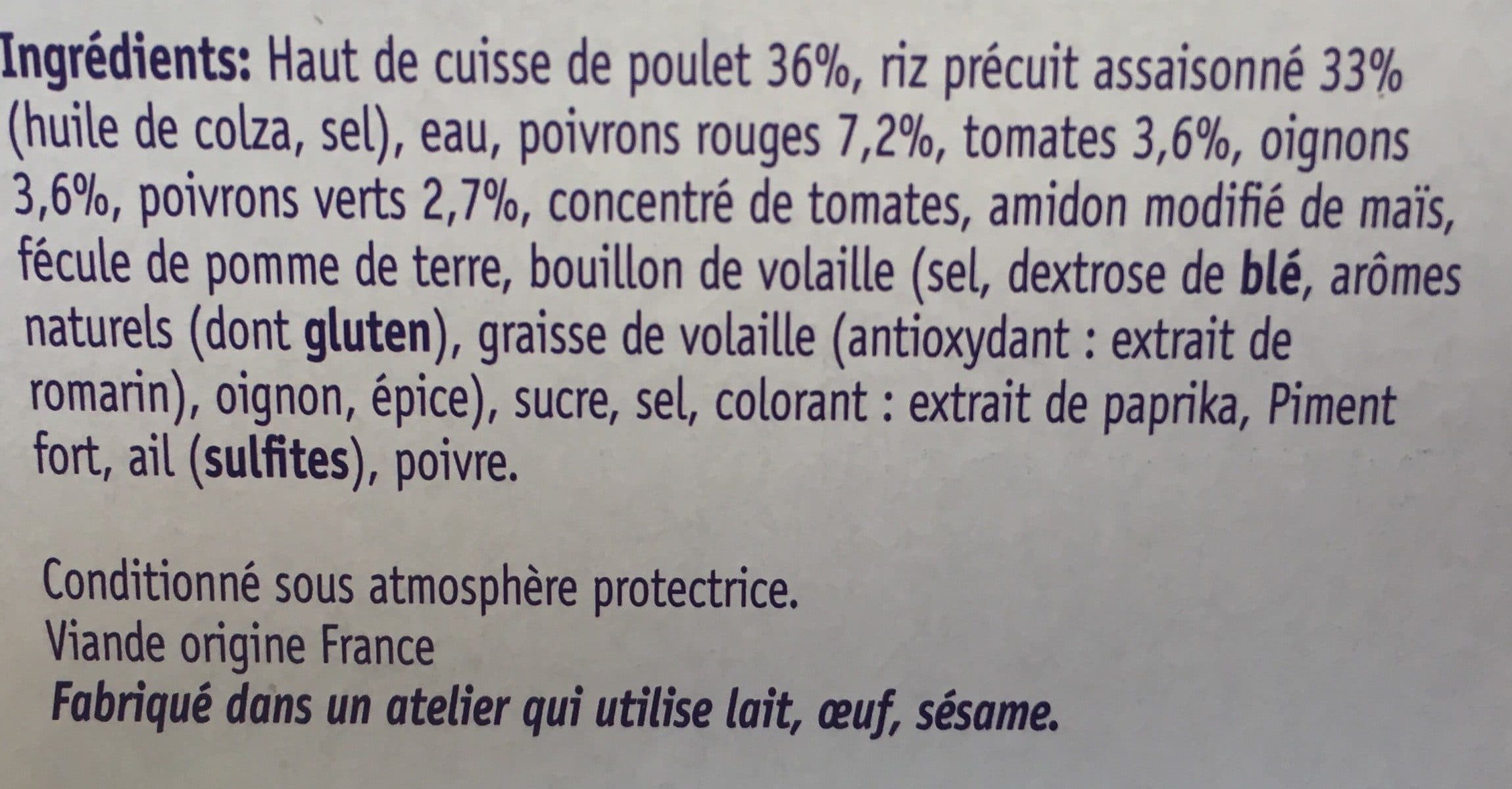 Cuisine des Pyrénées Poulet basquaise, riz blanc, 300g packshot