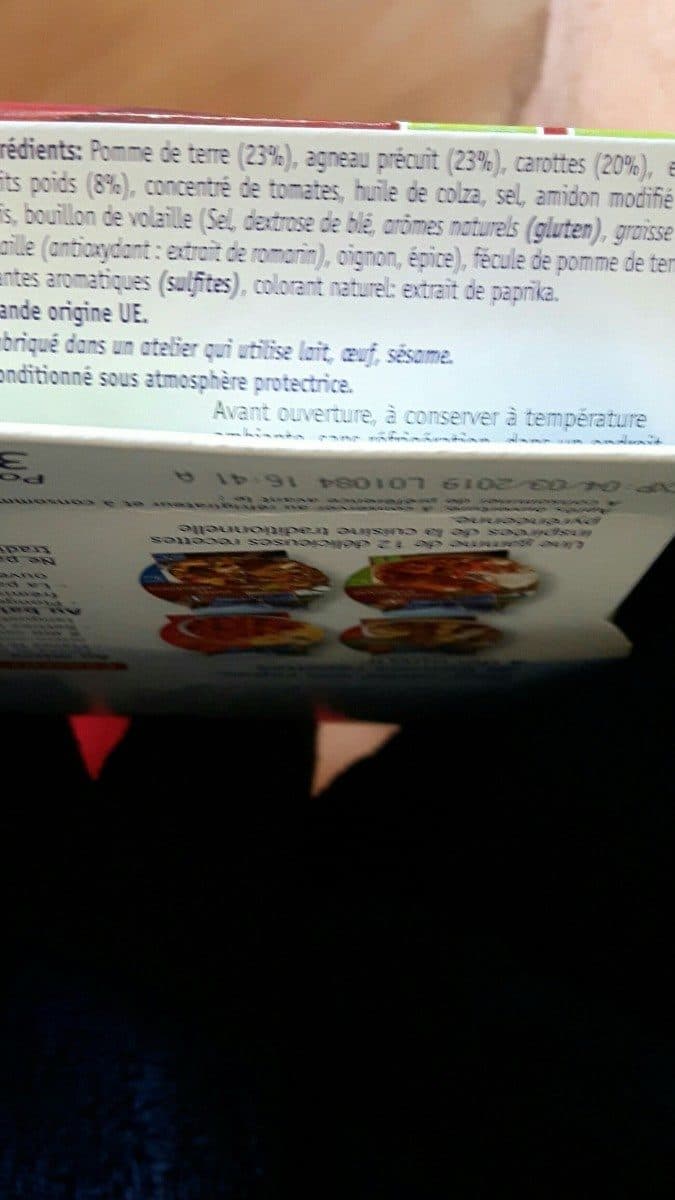 Cuis Des Pyrénées Navarin d'agneau aux petits légumes packshot