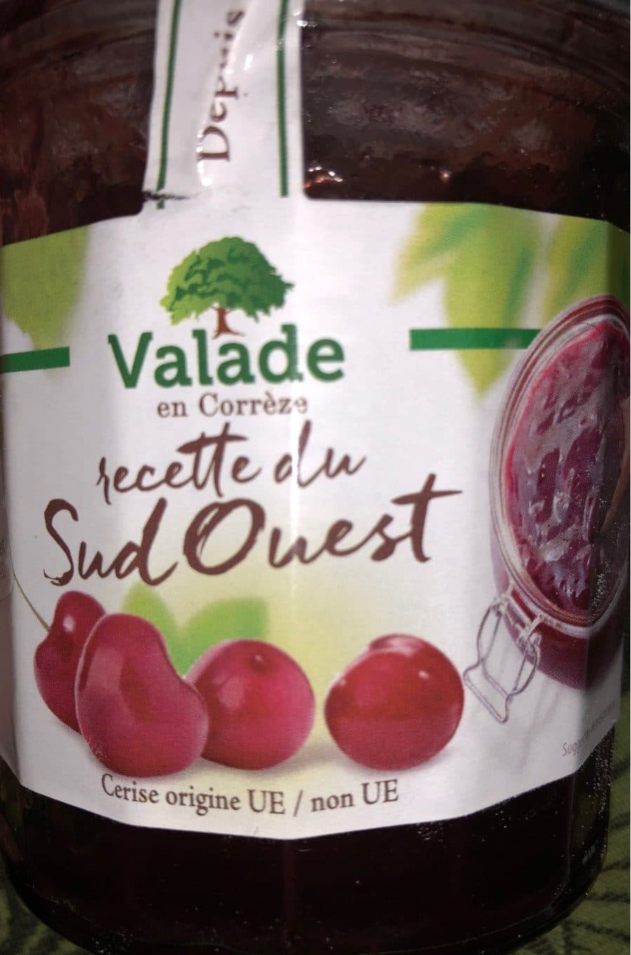 Valade Confiture de cerise packshot