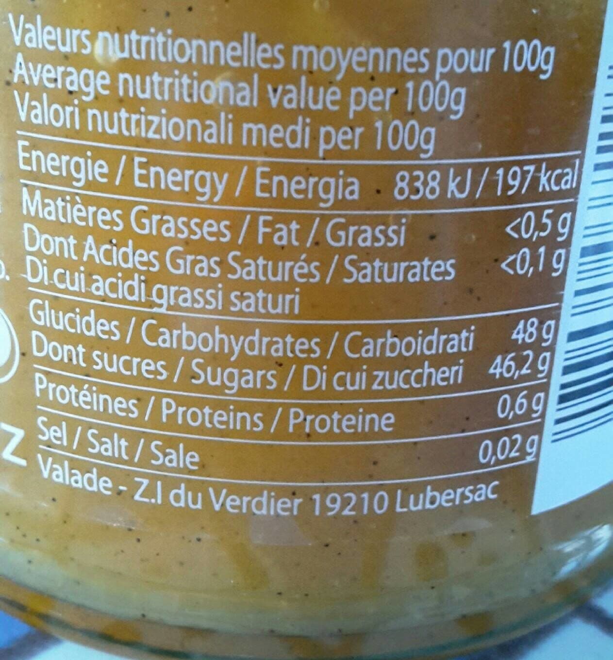 Leonce blanc Préparation aux fruits orange cannelle vanille packshot