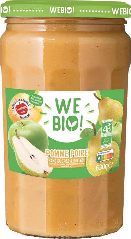 valade Purée Pomme Poire BIO Sans Sucres Ajoutés packshot