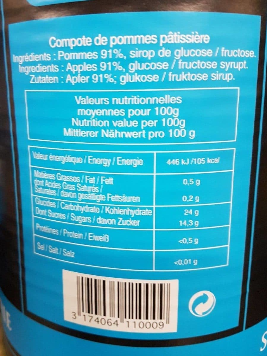 Open Food Facts Compote pommes pâtisserie Léonce Blanc packshot