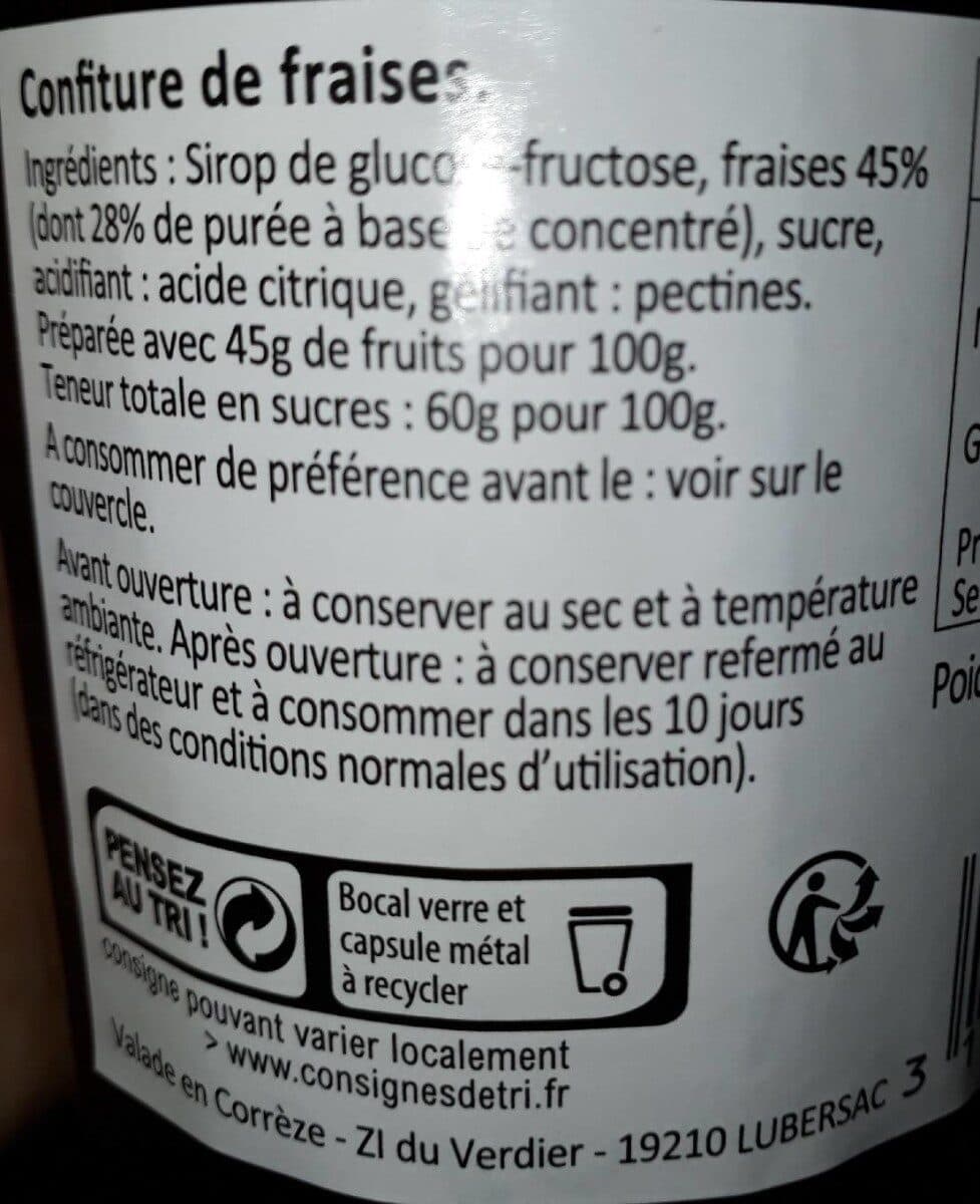 Val de Vézère Confiture fraise packshot