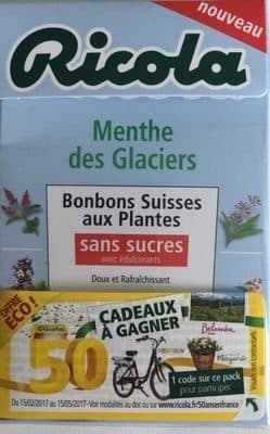 Ricola Ricola menthe des glaciers sans sucres 50g offre éco 50 ans packshot
