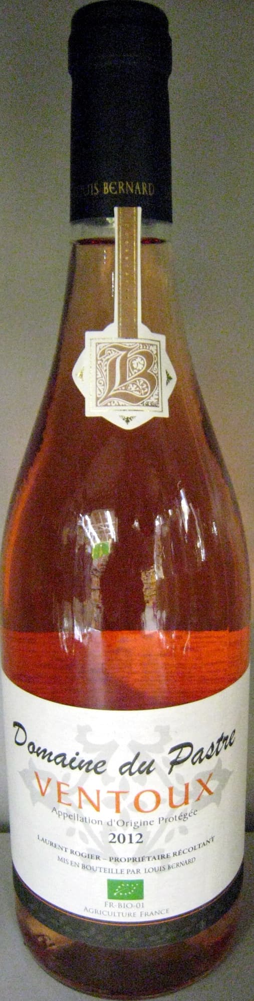 Domaine du Pastre Ventoux rosé AOP 2012 Bio packshot