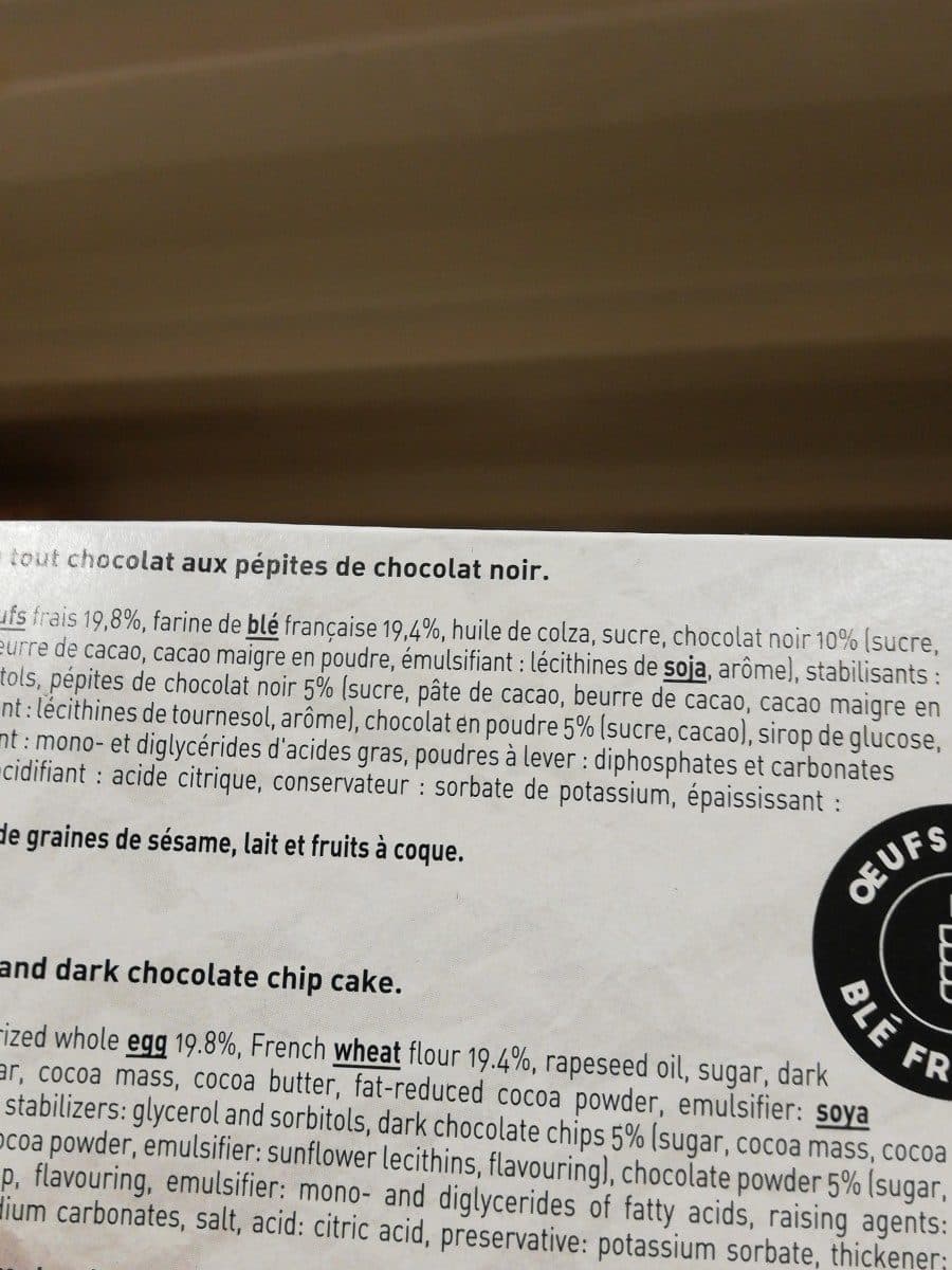 Open Food Facts Gâteau Tout Chocolat packshot