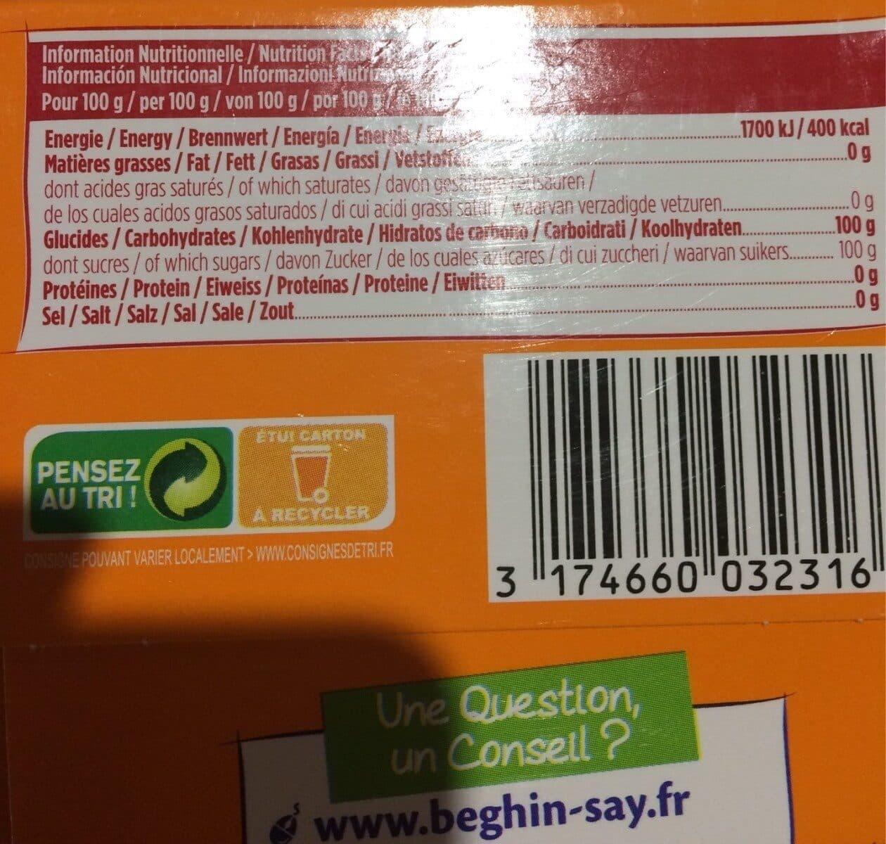 Beghin Say Pure canne packshot