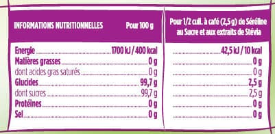 Béghin Say Séréline au sucre et Stévia packshot
