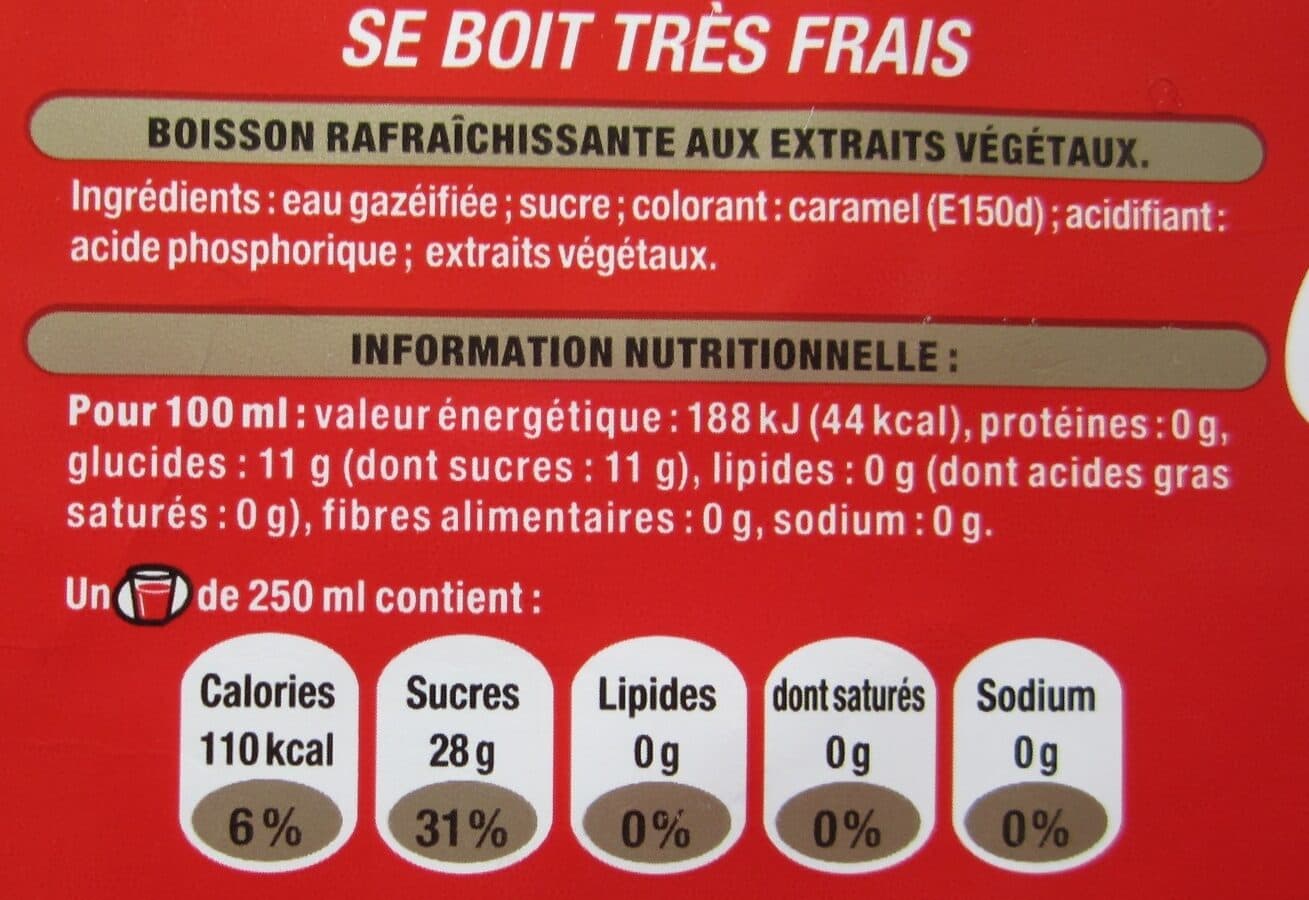 COCA-COLA Coca Cola sans caféine packshot