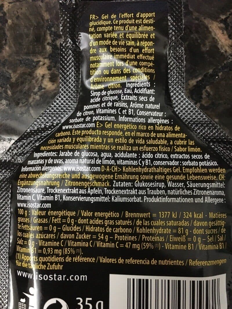 Isostar Gel Energético Limón Isostar packshot