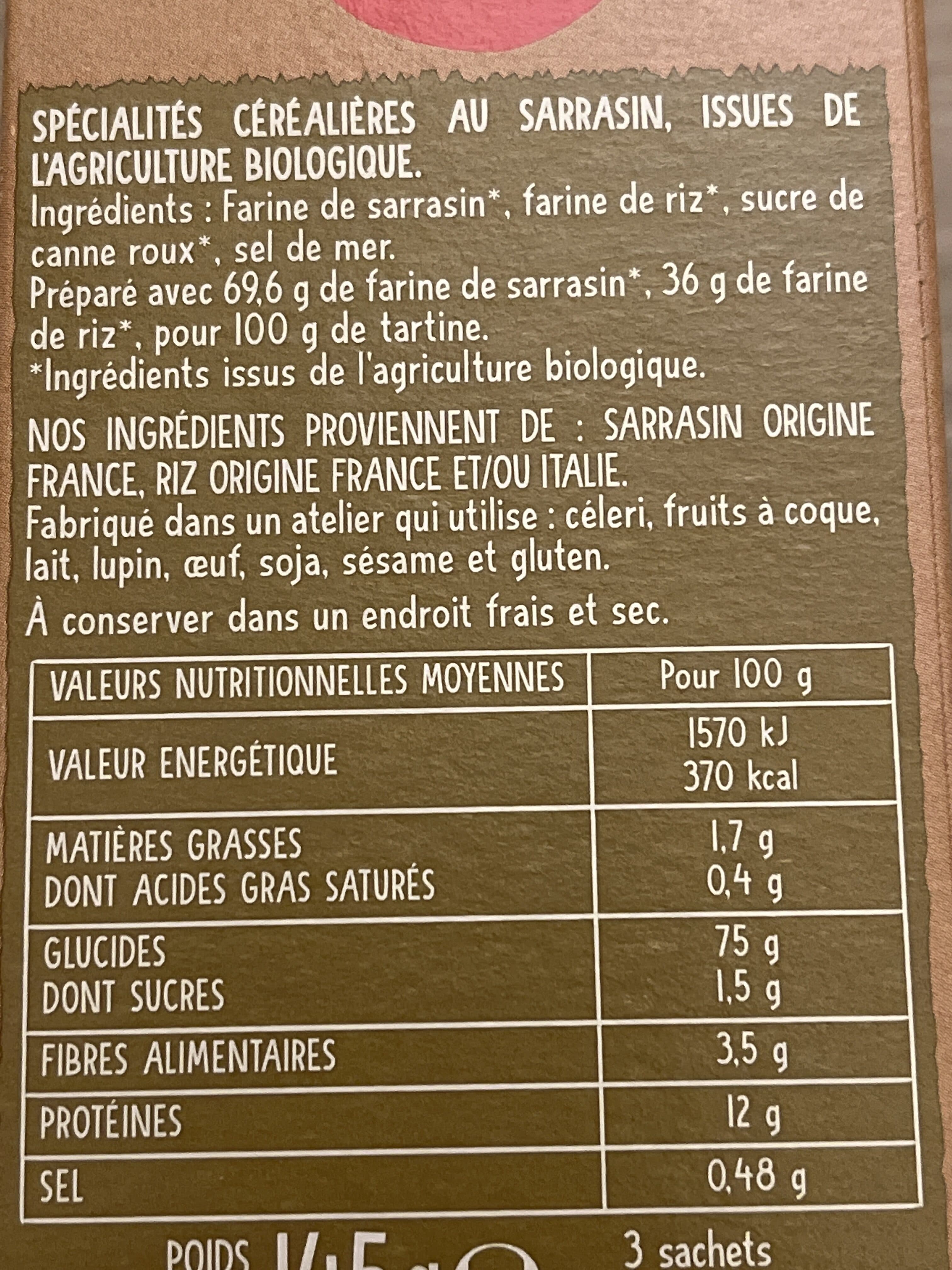 Céréal Bio Tartines craquantes sarrasin packshot