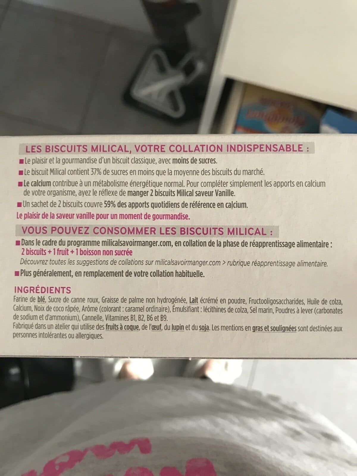 Milical Milical Nutrition Saveur Vanille 12 Biscuits packshot